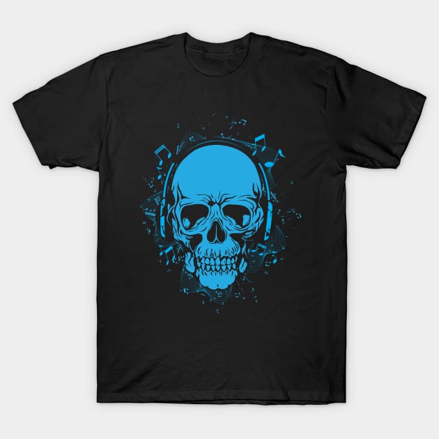 Skully Candy - Blue T-Shirt by lldesigns